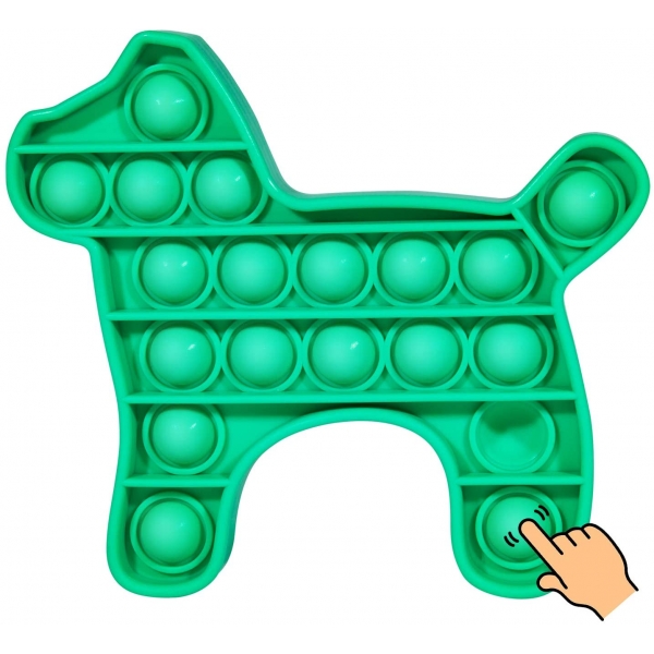 Jucarie antistres Pop It Now, catel Verde 15 cm