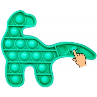 Jucarie senzoriala Push Pop It Now, dinozaur Verde 15 cm