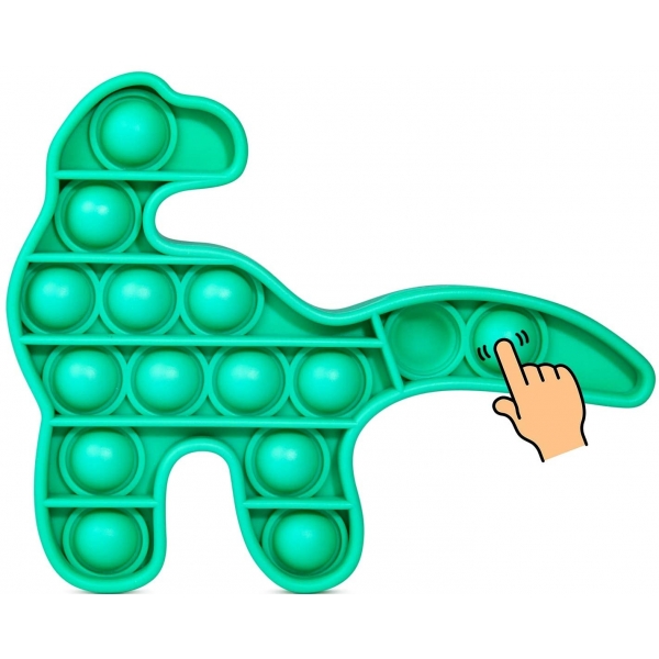 Jucarie senzoriala Push Pop It Now, dinozaur Verde 15 cm