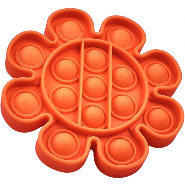 Jucarie senzoriala Push Pop It Now, Floare orange 15 cm