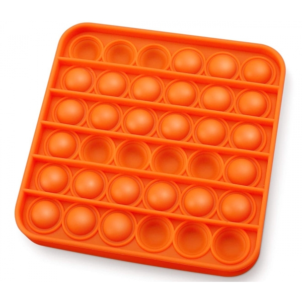 Push Pop It Now din silicon, Patrat Orange15 cm