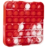 Jucarie Pop It Now din silicon, Patrat White and Red 12.5 cm