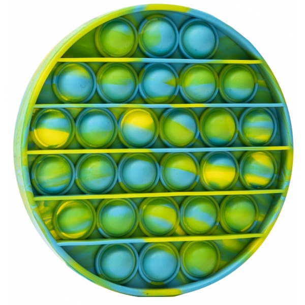 Jucarie Pop It Now, Disc Multicolor Verde/Albastru 12,5 cm