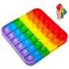 Jucarie Pop It Now din silicon, Patrat Multicolor 12.5 cm
