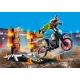 Stunt Show - Motocicleta Cu Perete De Foc, Playmobil PM70553