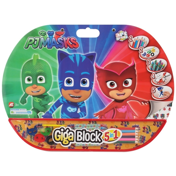Set Pentru Desen Giga Blocks 5 In 1 Pj Masks