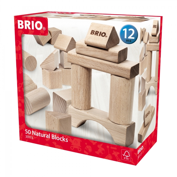 Set Blocuri Din Lemn 50 Piese, Brio