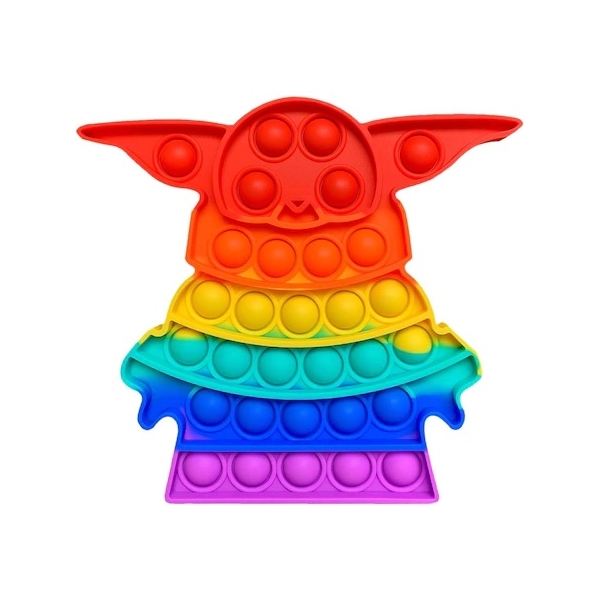 Jucarie antistres din silicon, Pop it Now ,Baby Yoda, Multicolor