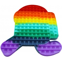 Jucarie Pop It Now, Senzorial, Silicon, Among Us, Urias, 30 cm, Multicolor