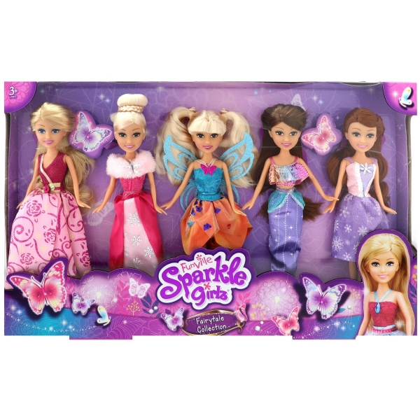 Set de 5 papusi de poveste Sparkle Girlz