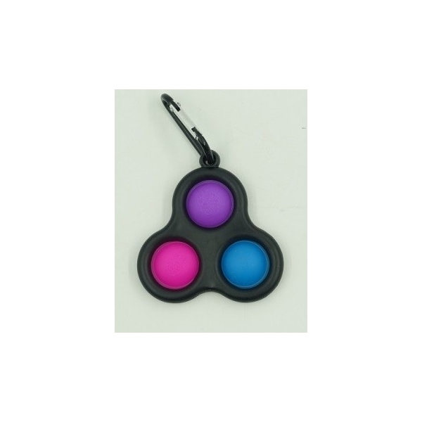 Breloc Triunghi Pop It 8 Cm, Multicolor/Negru