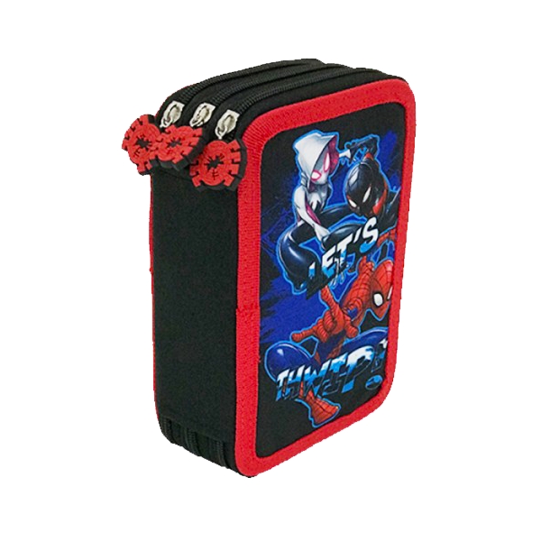 Penar neechipat 3 fermoare Spiderman negru-multicolor SMN04735