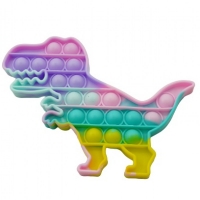 Jucarie senzoriala Pop It Now, Dinozaurul multicolor Macarons, 18 cm