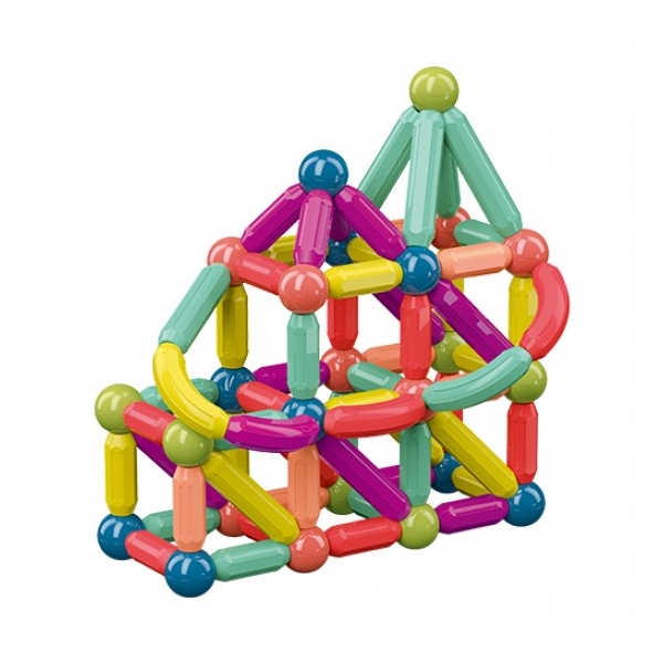 Set inteligent de cuburi magnetice, forme geometrice, 42 piese