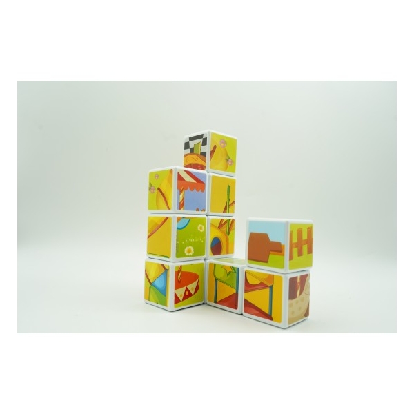 Set inteligent de cuburi magnetice, parc de distractii, 10 piese