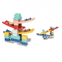 Set de constructie rampa auto cu masinute incluse, 30 de piese