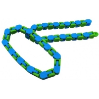 Jucarie tip lant, Bratara snake, Verde-Albastru