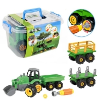 Tractor cu remorca si surubelnita DIY, Toi-Toys