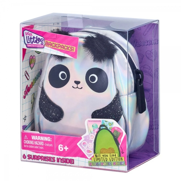 Mini ghiozdanel cu 6 surprize, Alb-Panda