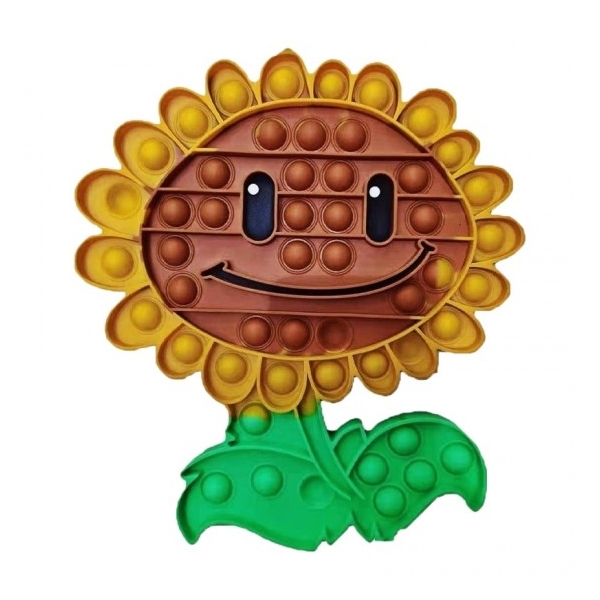 Jucarie antistres din silicon Pop it Now, Floarea soarelui, Multicolor