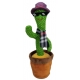 Jucarie cactus dansator care repeta, costumas de petrecere, 32 cm