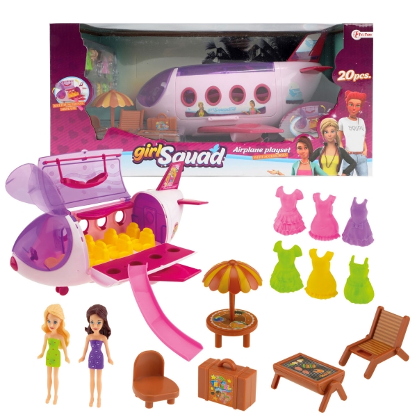 Set de joaca avion cu accesorii si 2 figurine, Toi-Toys