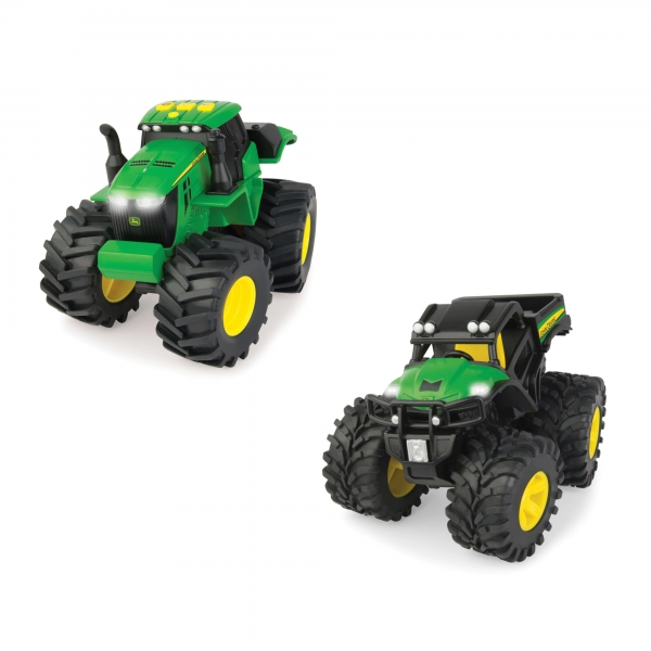 Set 2 tractorase cu lumini si sunete John Deere