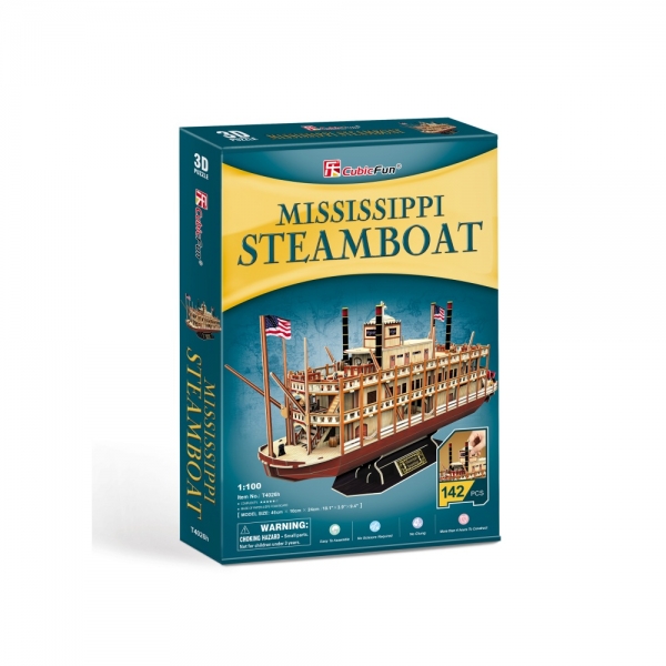 Puzzle 3D Nava Mississippi Steamboat Usa 142 Piese