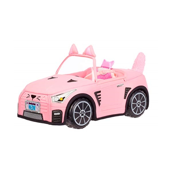 Masina din plus decapotabila Na! Na! Na! Surprise Soft Plush Convertible, roz, Kitty Car