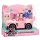 Masina din plus decapotabila Na! Na! Na! Surprise Soft Plush Convertible, roz, Kitty Car