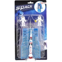 Set racheta spatiala si astronauti 15 cm, Alb, Toi-Toys