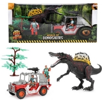 Set de joaca dinozaur cu jeep si accesorii, Toi-Toys