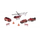 Set de joaca echipa de salvare cu elicopter, rosu- Teamsterz