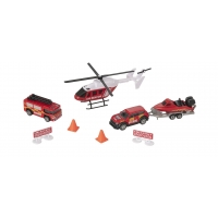 Set de joaca echipa de salvare cu elicopter, rosu- Teamsterz