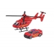 Set de joaca elicopter de salvare cu masinuta, Rosu- Teamsterz