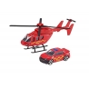 Set de joaca elicopter de salvare cu masinuta, Rosu- Teamsterz