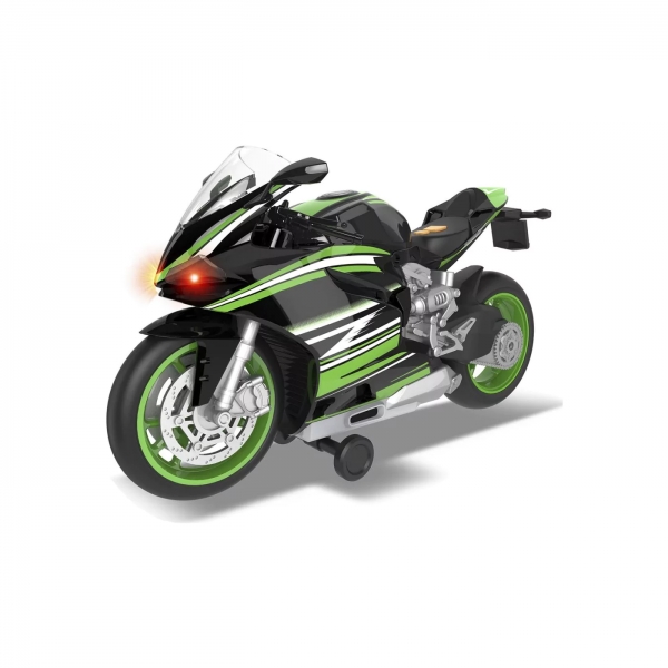 Motocicleta neagra de curse cu lumini si sunete Street Starz
