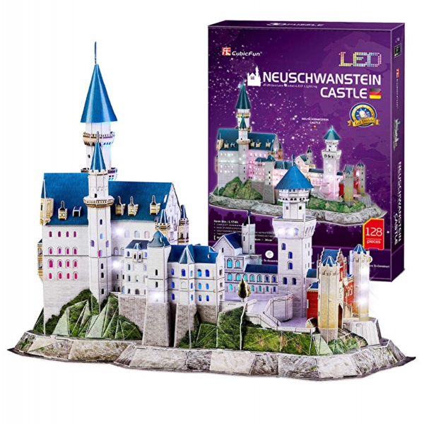 Puzzle 3D Led Castelul Neuschwanstein 128 Piese