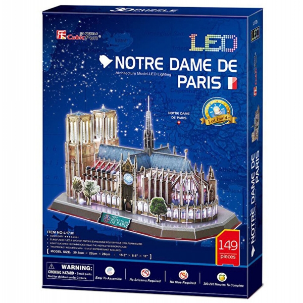 Puzzle 3D Led Notre Dame 149 Piese