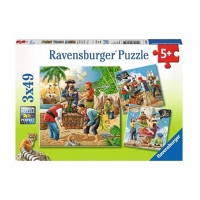 Puzzle Aventurile Piratilor, 3X49 Piese