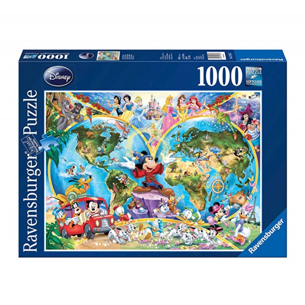 Puzzle Harta Lumii Disney, 1000 Piese
