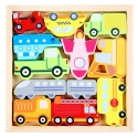 Set de joaca din lemn mijloace de transport 10 piese