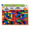 Set de constructie, cuburi de lemn, 112 piese