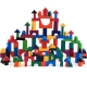 Set de constructie, cuburi de lemn, 112 piese