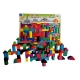 Set de constructie, cuburi de lemn, 112 piese