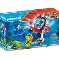 Playmobil Expeditori Subacvatici Cu Submarin Cu Clesti PM70142