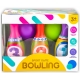 Set bowling, 8 popice colorate moi cu numere si 2 bile