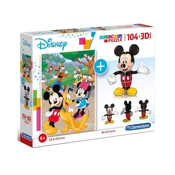 Puzzle Mickey Mouse 104 piese + Model 3D Mickey Mouse