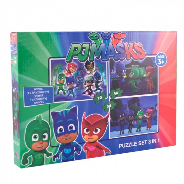 Puzzle 3 in 1 PJ Masks - 172 PIESE