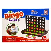 Joc de societate Bingo Line Up 4 cu jetoane colorate, 43 piese